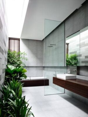 Giếng trời trong phòng vệ sinh